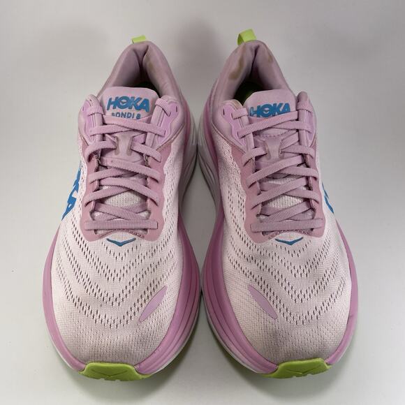 Hoka One One Bondi 8 Running Shoes Womens Size 11 D Wide Pink Twilight Sneaker - Picture 11 of 11